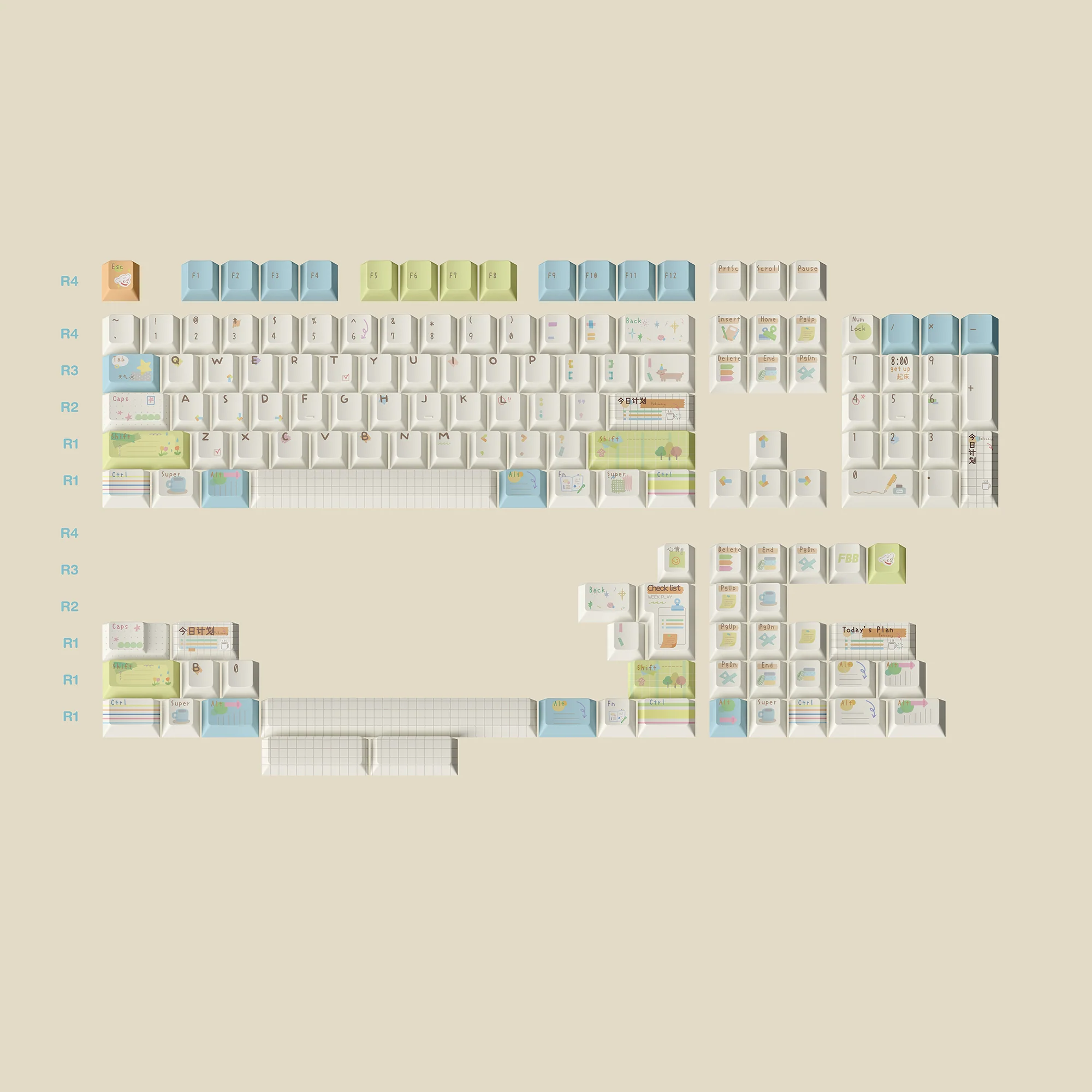 Today's Plan Cherry profile Keycaps