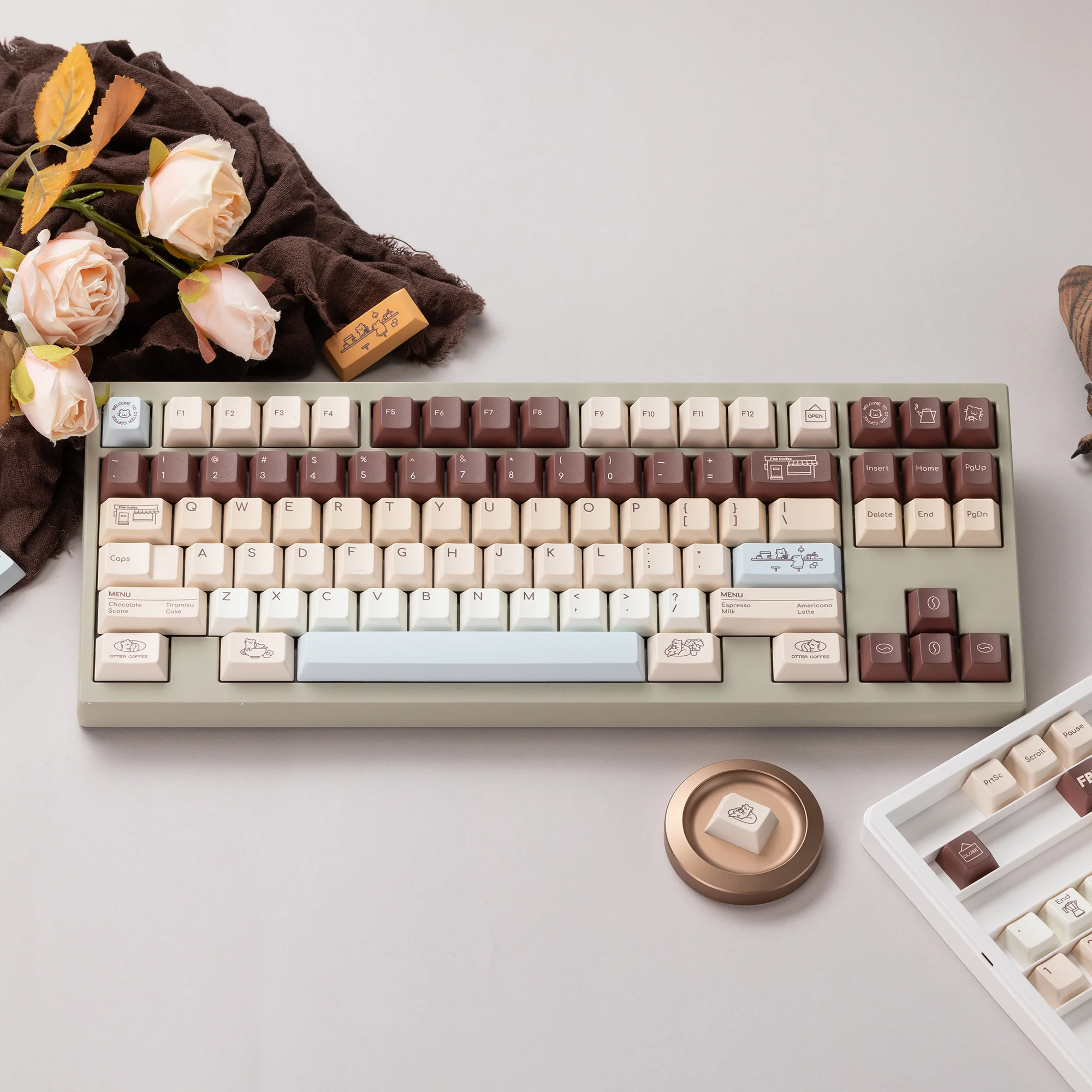 Otter Coffee Cherry profile Keycaps